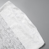 Lace Cover-up Strapless Long Pants Three-piece Outfit