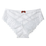 MOQ 3PCS Lace-edged Butterfly Bow Cross Strap Women's Triangle Panties