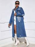 Ripped Raw Cut Denim Coat