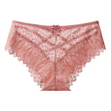 MOQ 3PCS Lace-edged Butterfly Bow Cross Strap Women's Triangle Panties