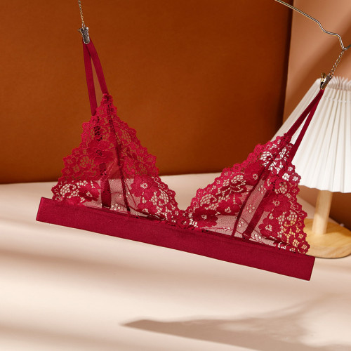 MOQ 3PCS Seductive Wire-free and Sponge-free New Thin Wrapped Chest Girl's Underwear