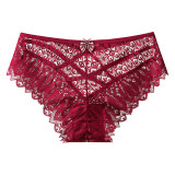 MOQ 3PCS Lace-edged Butterfly Bow Cross Strap Women's Triangle Panties