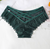 MOQ 3PCS Lace-edged Butterfly Bow Cross Strap Women's Triangle Panties