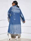Ripped Raw Cut Denim Coat