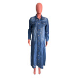 Ripped Raw Cut Denim Coat