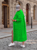 Women Knit Ribbed Tassel Long Sleeve Open Stitch Maxi Slim Cardigan Sweater Winter 2023 Oversized Jumpers Outcoat