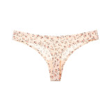 Seductive Ice Silk Printed Sporty Yoga Low-rise Thong