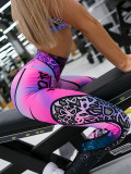 Letter Print Compression High Waist Activewear Set