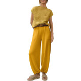 Two Piece Sweater Sets Women Lounge Sets Knit Pullover Tops and High Waisted Pants Loungewear