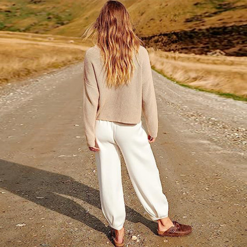 Women's 2 Piece Outfits Sweater Sets Long Sleeve Knit Top Lounge Pants