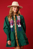 Women'S Christmas Pink Nutcracker Sequins Shirt Dress
