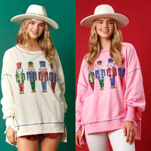 Sweet Sparkle Thickened All-Match Long Sleeve Sweatshirt