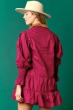 Women'S Christmas Pink Nutcracker Sequins Shirt Dress