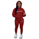 Women's Trend Pyrography Logo Hoodies Tracksuit Set