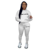 Women's Trend Pyrography Logo Hoodies Tracksuit Set