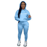 Women's Trend Pyrography Logo Hoodies Tracksuit Set
