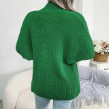 Woman Autumn Fashion Open Front Sweater Female Lantern Sleeve Knit Casual Cardigan