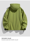 Windproof Men's Jacket Removable Hood Outdoor Sports Jacket Windbreaker