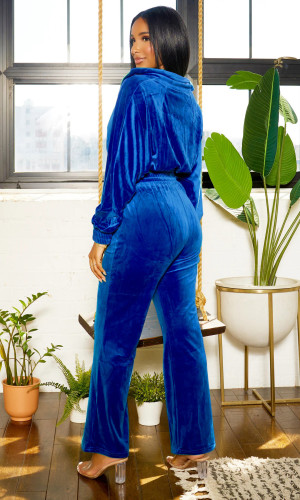 Velvet Suit Women's Long Sleeve Hoodie Two-piece Set