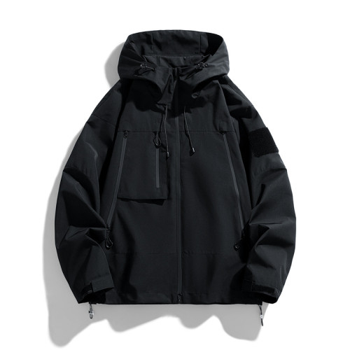 Windproof Men's Jacket Removable Hood Outdoor Sports Jacket Windbreaker