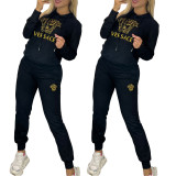 Casual Embroidered Women's Hoodie Two Piece Outfits
