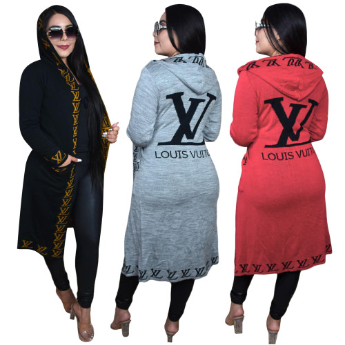Autumn/winter Knitted Cardigan Hooded Sweater