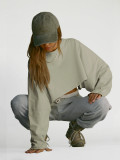 Women Y2K Chic Drop Shoulder Cropped Pullover Sweatshirt