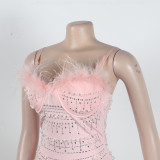 Sweet Daily Party Elegant Formal Beading Hot Drill Spaghetti Strap Dresses