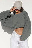 Women Y2K Chic Drop Shoulder Cropped Pullover Sweatshirt