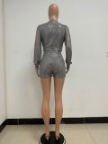 Womens Sequin Romper Deep V Neck Party Glitter Playsuit Romper