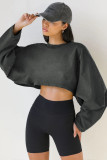 Women Y2K Chic Drop Shoulder Cropped Pullover Sweatshirt