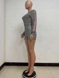 Womens Sequin Romper Deep V Neck Party Glitter Playsuit Romper