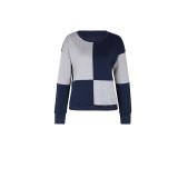 Pullover Stitching Color Block Drop Shoulder Sweatshirt