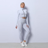 Seamless Yoga Suit 3-piece Women's Sports Fitness Suit Fitness Sports Suit Yoga Suit Fitness Running Suit Leggings Suit