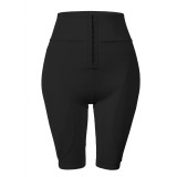 Padded buttocks and thigh enhancer butt lifting waist and abdomen shaping slimming pants with button closure