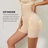 High-Waisted Buckle Closure Waist Cincher Tummy Control Sponge Pad and Butt Lifter Pants