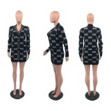 Autumn/winter Loose Knitted Single-breasted  Sweater Dress with Pocket