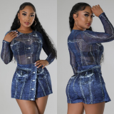 She Classy Bodysuit Skort Set