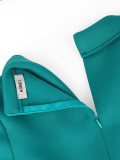 Shawl Collar Button Detail Split Thigh Dress