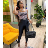 Fashion Print Letter Tank Top Trousers Set