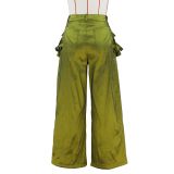 Fashion Trousers Ins Detachable Three-Dimensional Pocket Wide Leg Pants