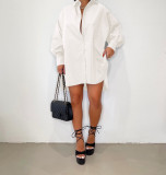 Casual Loose Shirt Dress Long Sleeve Fall Clothing for Women Birthday Outfits Button