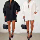 Casual Loose Shirt Dress Long Sleeve Fall Clothing for Women Birthday Outfits Button