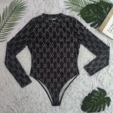 Korean Velvet Tops Magic Button Long Sleeve Rompers