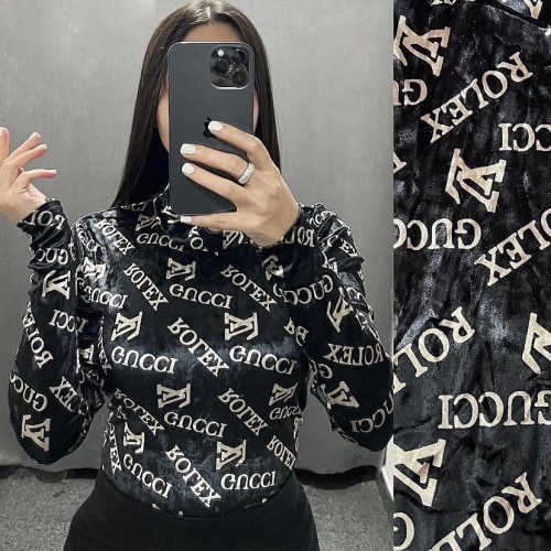 Korean Velvet Tops Magic Button Long Sleeve Rompers