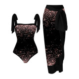 Multi-colored Printed Sexy Two-piece Swimsuit Dress for Women