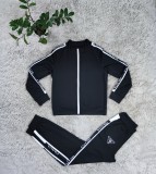 Fashion Printed Embroidered Zipper Two Piece Tracksuit