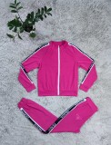 Fashion Printed Embroidered Zipper Two Piece Tracksuit