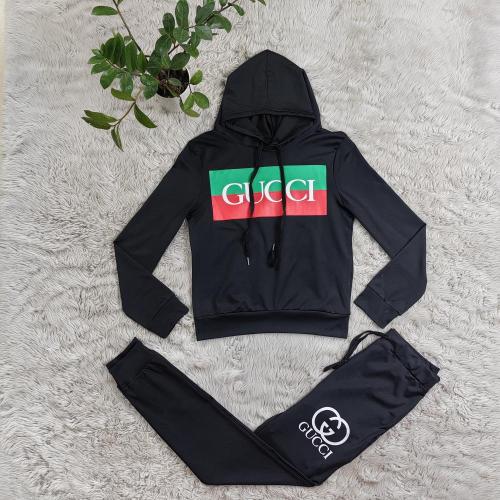 Solid Color Offset Printed Letter Long Sleeves Drawstring Hoodie Sweatshirt & Trousers