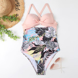 Solid Conservative Multi-color Open Back One-piece Swimsuit